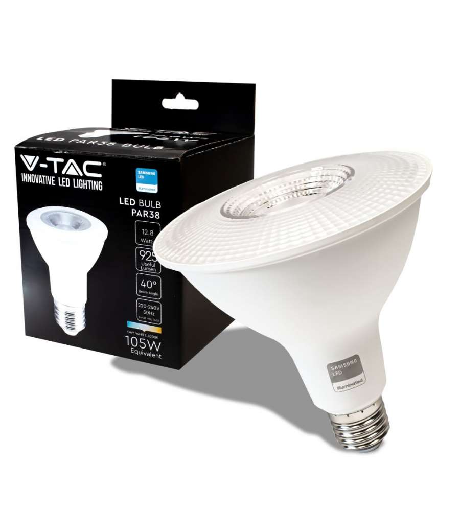 Lampadina LED Chip Samsung E27 12.8W PAR38 4000K