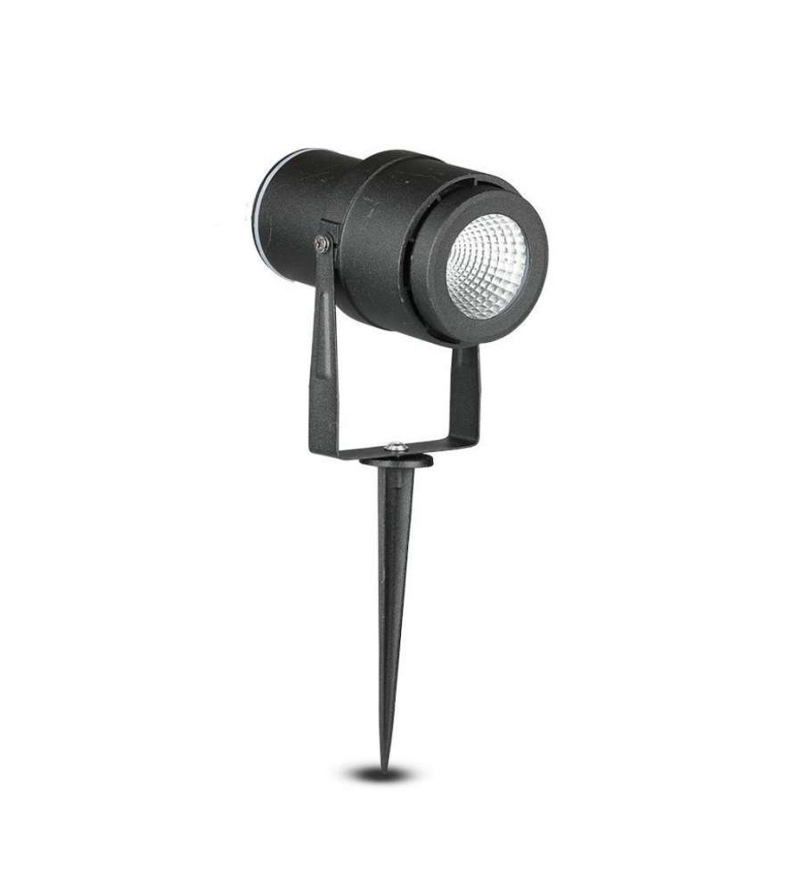 Faretto LED da Giardino 12W con Picchetto Colore Nero 4000K IP65