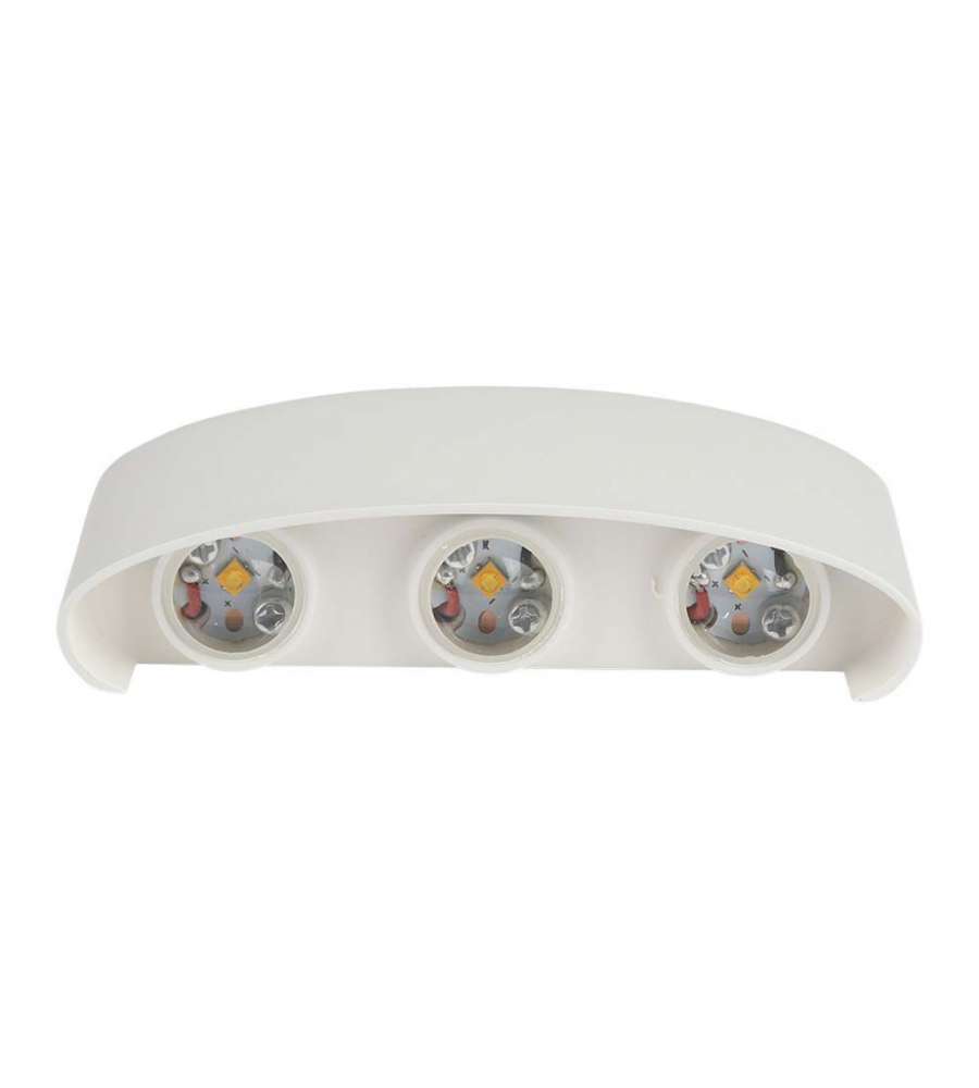Applique LED da Muro 6W Doppio Fascio Luminoso Corpo Bianco 4000K IP65