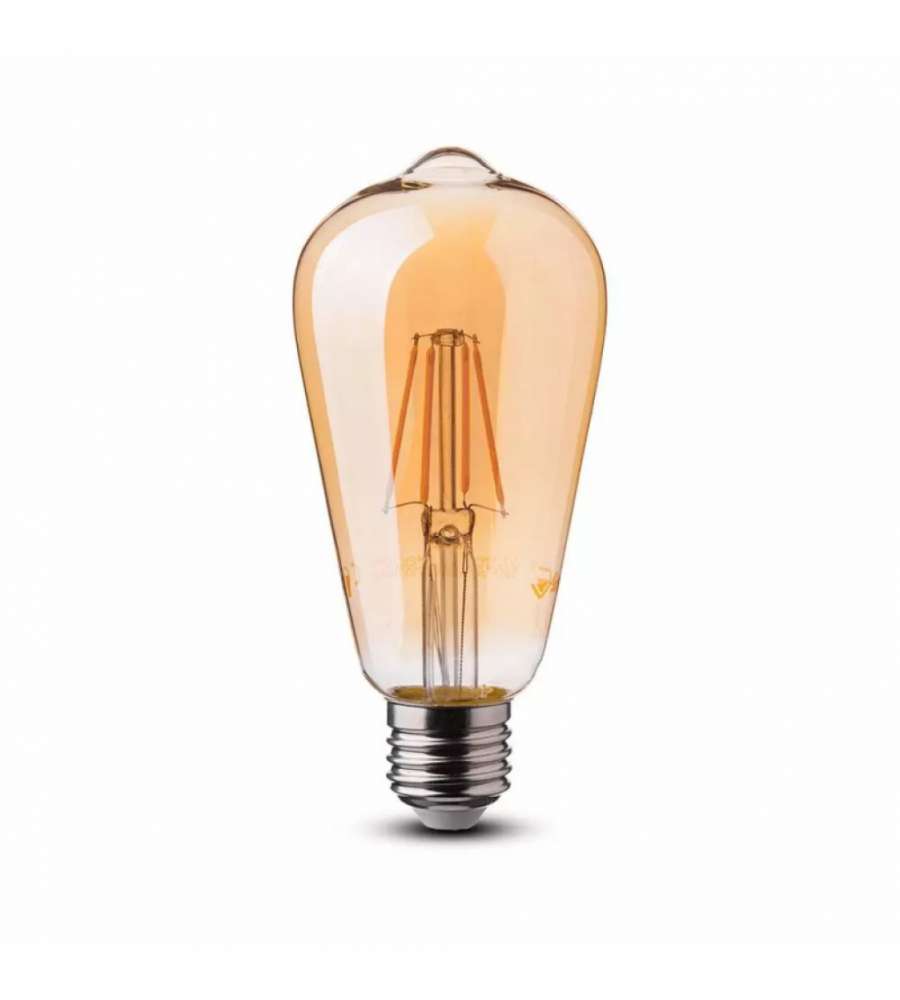 Lampadina LED E27 8W ST64 Filamento Ambrato 2200K
