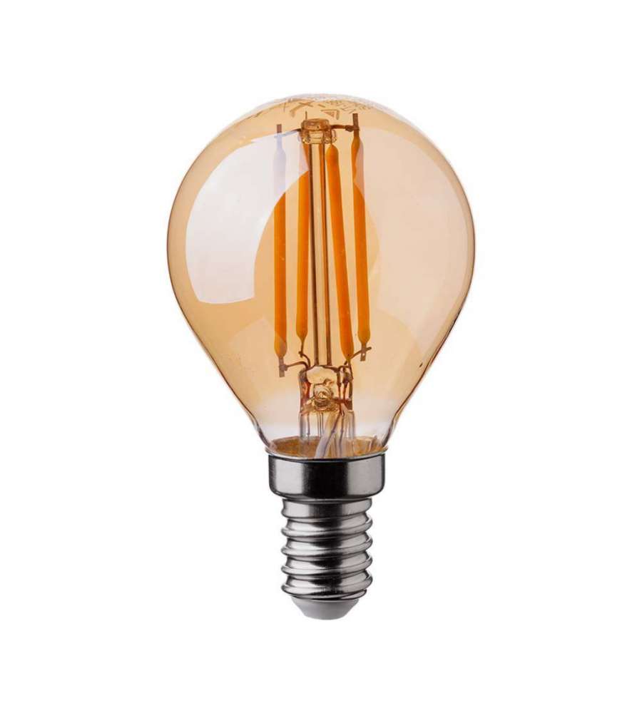 Lampadina LED E14 4W P45 Filamento Ambrato 2200K