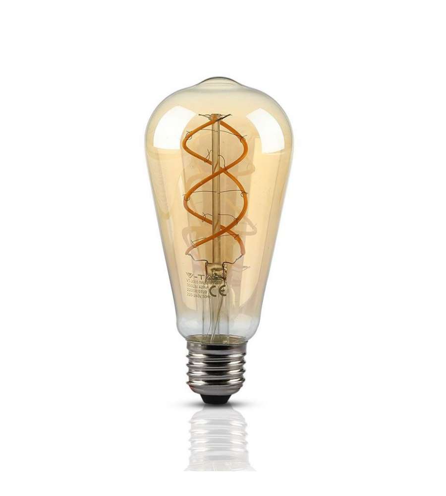 5W St64 Filament Bulb 1800K Amber Glass Dimmable