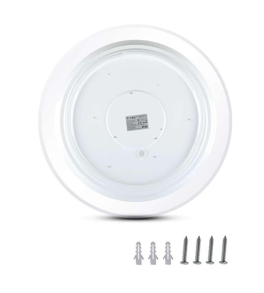 V-TAC Plafoniera LED Rotonda 24W 3 in 1 Effetto Stellato Compatibile con Google e Amazon Alexa Dimmerabile