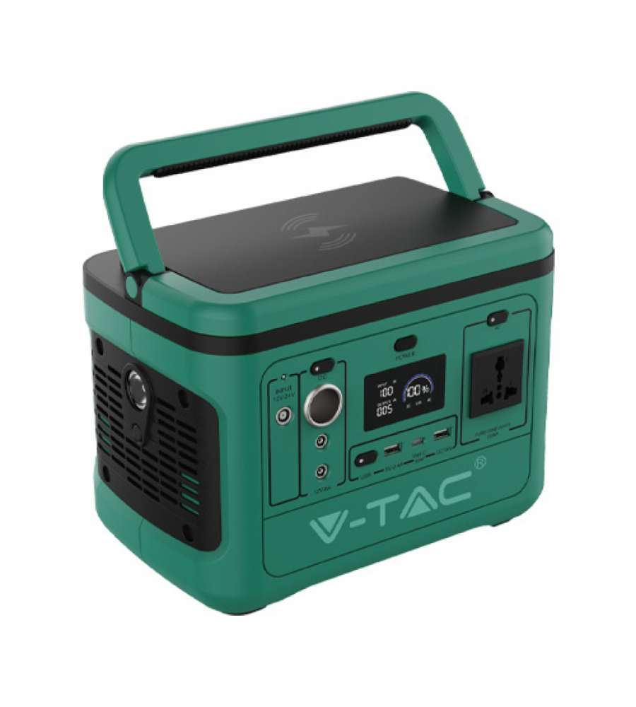 Accumulatore portatile Litio 500Wh output 1000W ricaricabile con pannello solare / auto / alimentatore