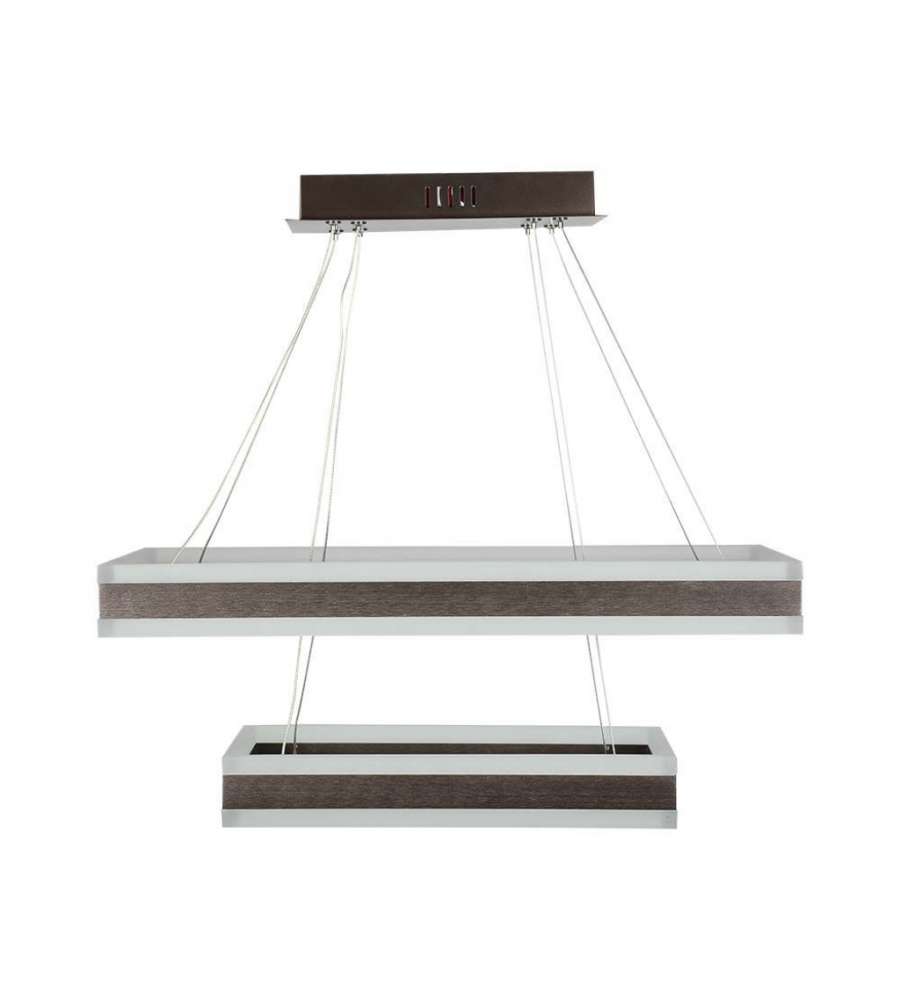 V-TAC Lampadario LED a Sospensione con 2 Rettangoli 113W Metallo Caff 3000K Dimmerabile