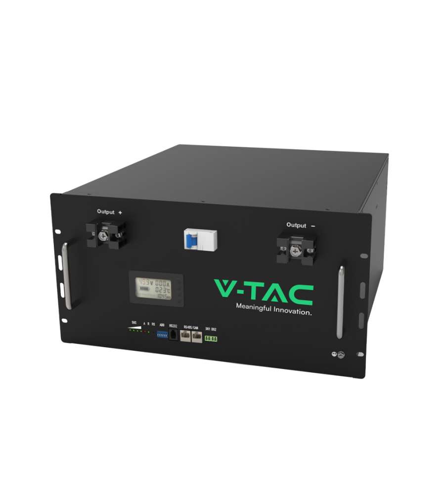V-TAC Batteria di Accumulo 10kWh LFP BMS Integrato Incluse Staffe per Muro Garanzia 10 Anni