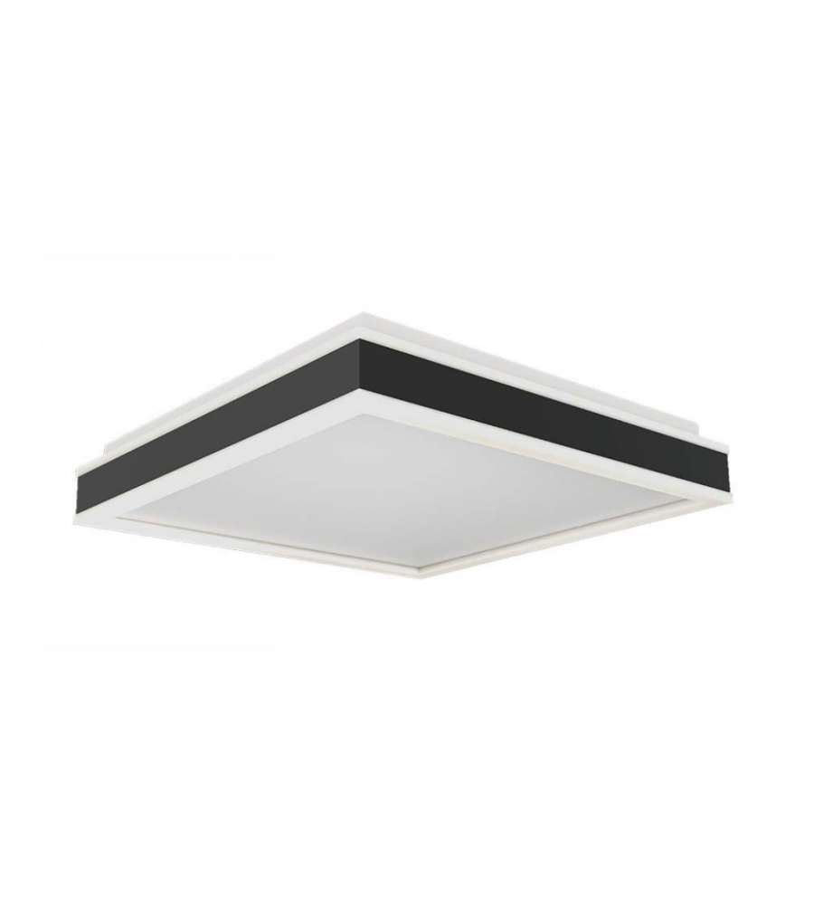V-TAC Lampadario LED Quadrato 38W con Montaggio a Plafone Dimmerabile TRIAC Colore Nero 4000K