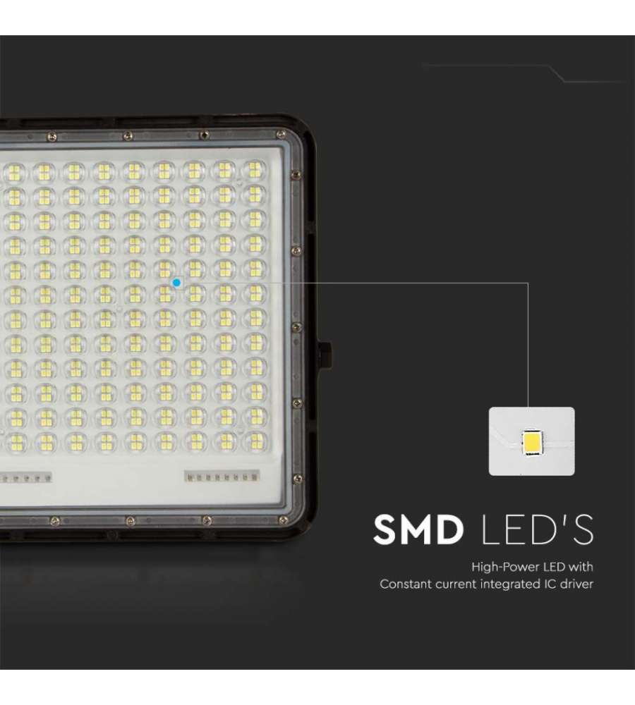 V-TAC Faro LED con Telecomando e Pannello Solare 30W 6400K IP65