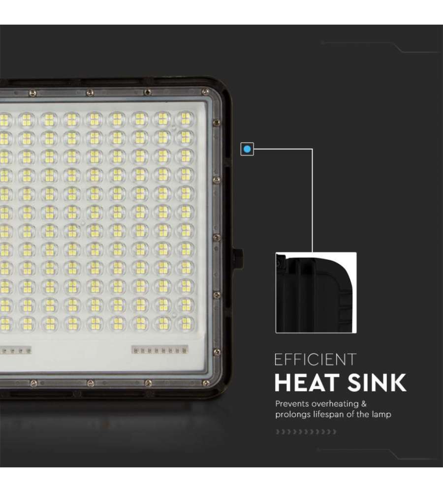 V-TAC Faro LED con Telecomando e Pannello Solare 30W 6400K IP65