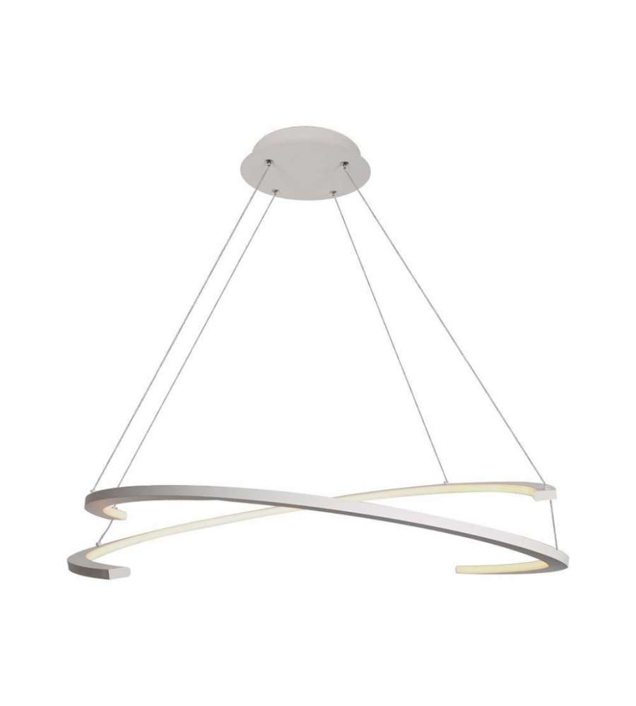 V-TAC Lampadario LED a Sospensione con 2 Mezzaluna 48W Colore Bianco 80*120cm 3000K Triac Dimmerabile 3000K