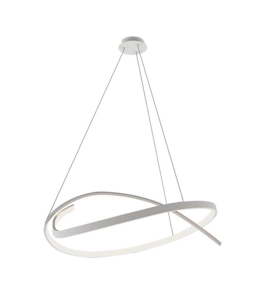 V-TAC Lampadario LED a Sospensione Circolare 48W in Metallo Colore Bianco 80*120cm 4000K Triac Dimmerabile
