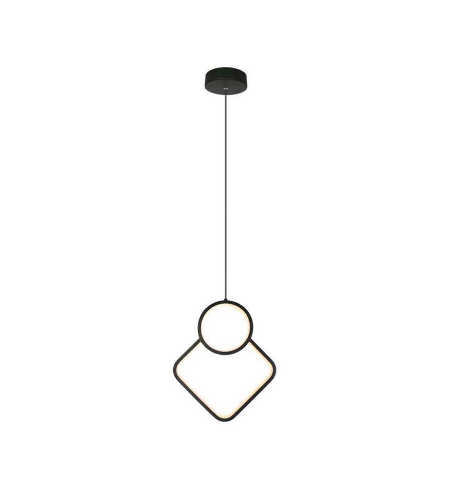 V-TAC Lampadario LED a Sospensione 12W Design Moderno 280*1800mm Colore Nero 3000K