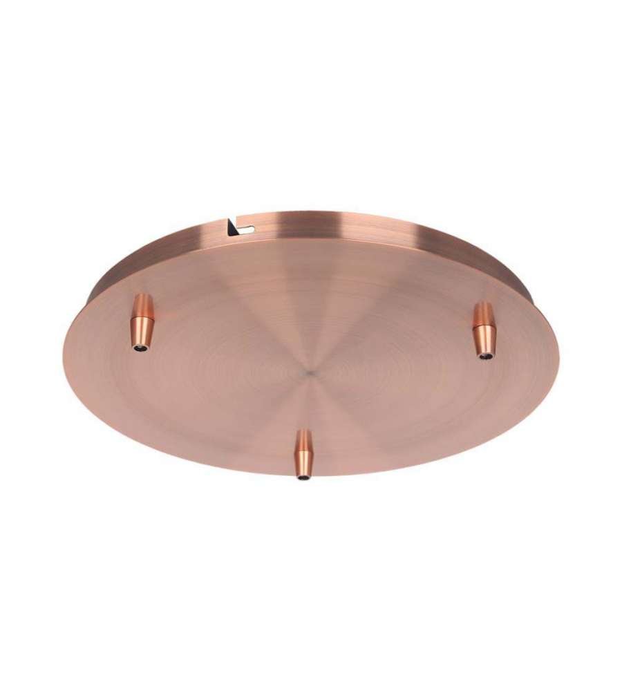 V-TAC Rosone per Lampadario in Acciaio d:300*h:25mm con 3 Fori Colore Rame
