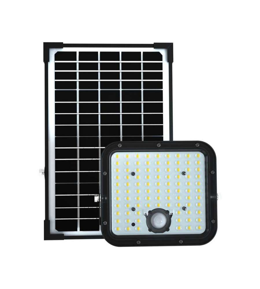 V-TAC Faro LED con Telecomando e Pannello Solare 30W LFP Colore Nero 4000K IP65