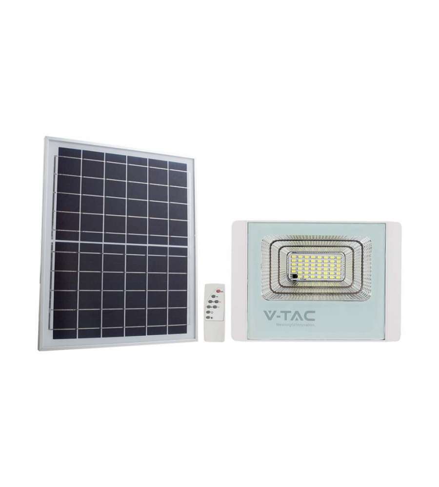 V-TAC Faro LED con Telecomando e Pannello Solare 20W Colore Bianco 4000K IP65