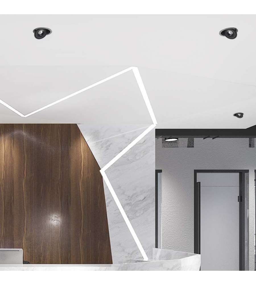 V-TAC Faretto LED COB da Incasso Rotondo 30W 200*58mm Colore Nero 3in1
