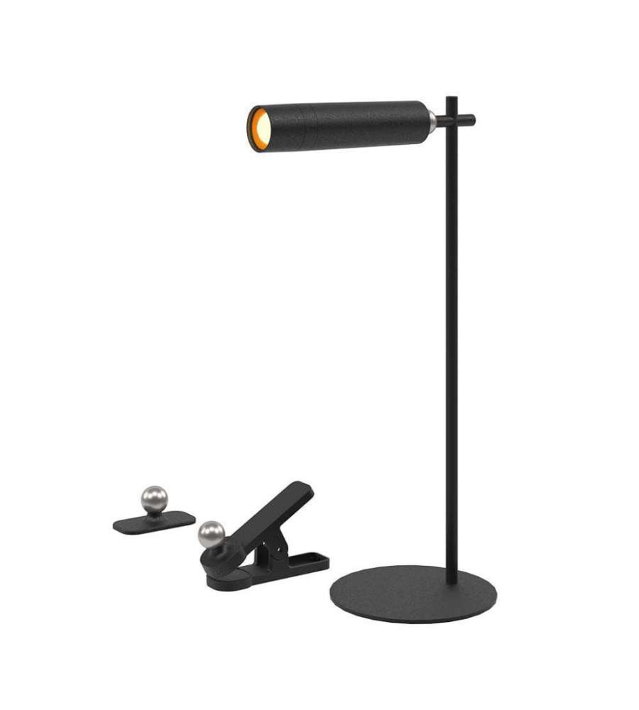 V-TAC Lampada LED da Tavolo Magnetica 3W Colore Nero Ricaricabile con USB C Touch Dimmerabile 4000K