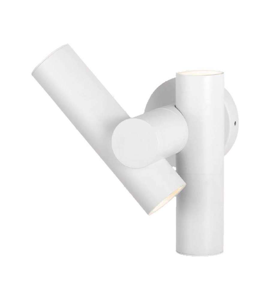 V-TAC 2*Faretti LED Da Muro 6W con Doppio Fascio Luminoso Regolabile a 360 Colore Bianco 4000K IP44