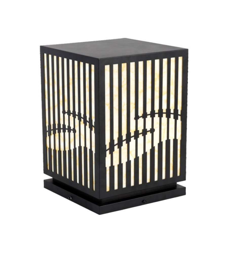 V-TAC Lampada LED Decorativa con Pannello Solare e Portalampada E27 Corpo Nero 230*230*365mm IP65