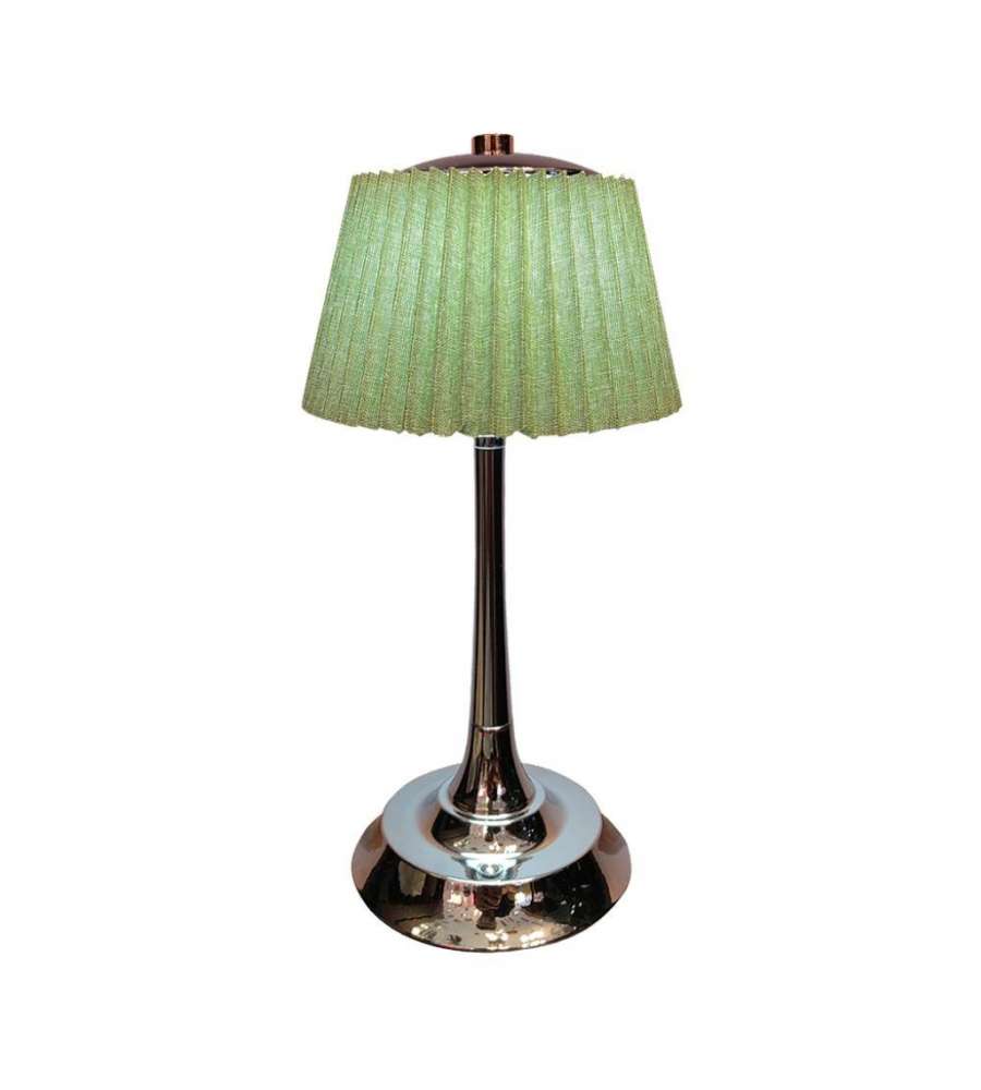 V-TAC Lampada LED da Tavolo 1.5W con Batteria Ricaricabile USB C Colore Verde Cromato Touch Dimmerabile 3in1