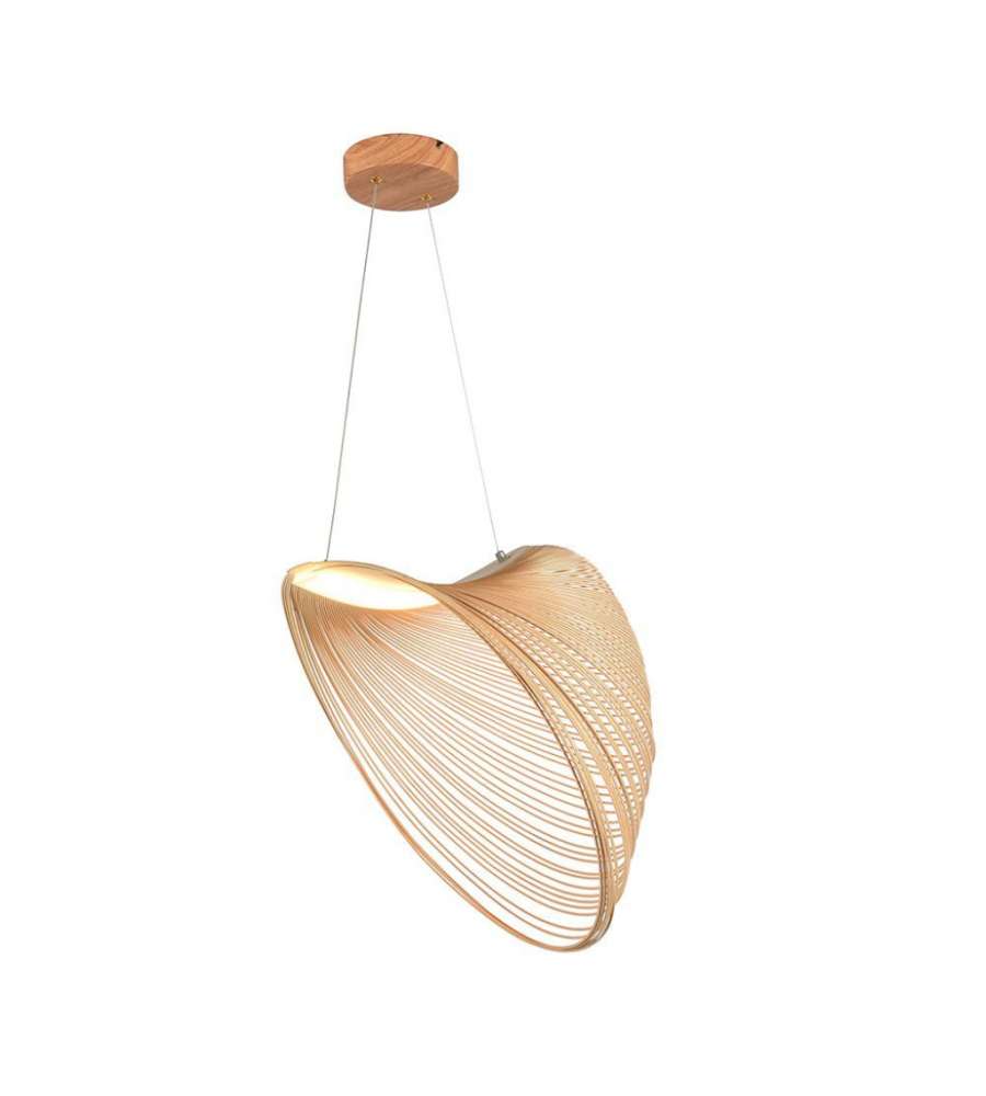 V-TAC Lampadario LED a Sospensione 10W Design Moderno Colore Legno 1310x600mm 3000K