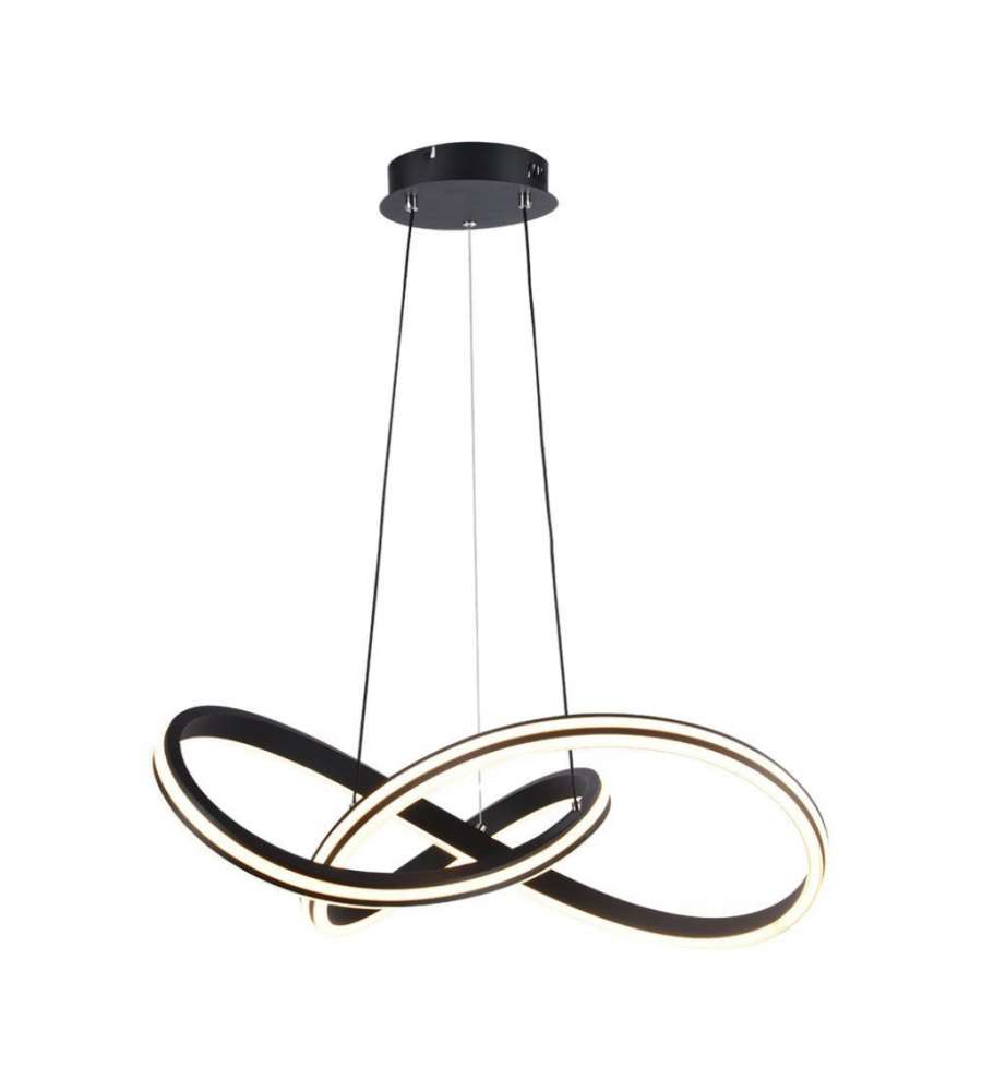 V-TAC Lampadario LED Sospensione 40W Design Moderno Colore Nero H1220x600mm CCT 3in1