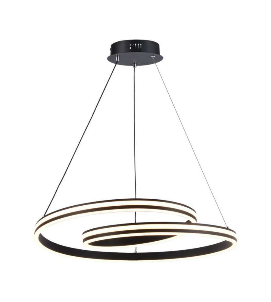 V-TAC Lampadario LED a Sospensione 40W Design Moderno in Metallo Nero H1160x600mm CCT 3in1