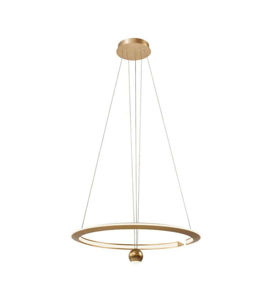 V-TAC Lampadario LED Sospensione Circolare Regolabile 46W 620*1200mm Oro 3000K
