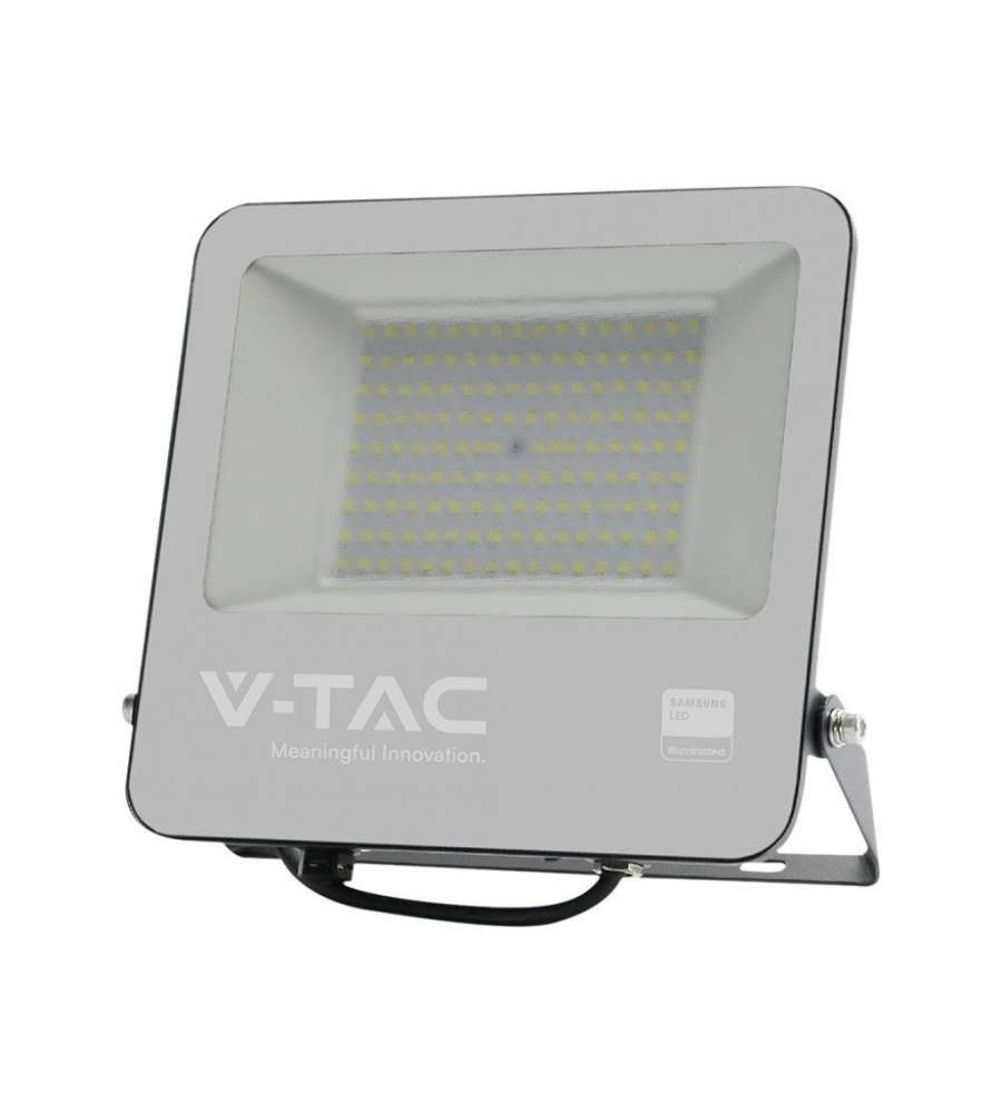 V-TAC Faro LED SMD Chip Samsung 100W Cavo 1m Colore Nero 6400K IP65