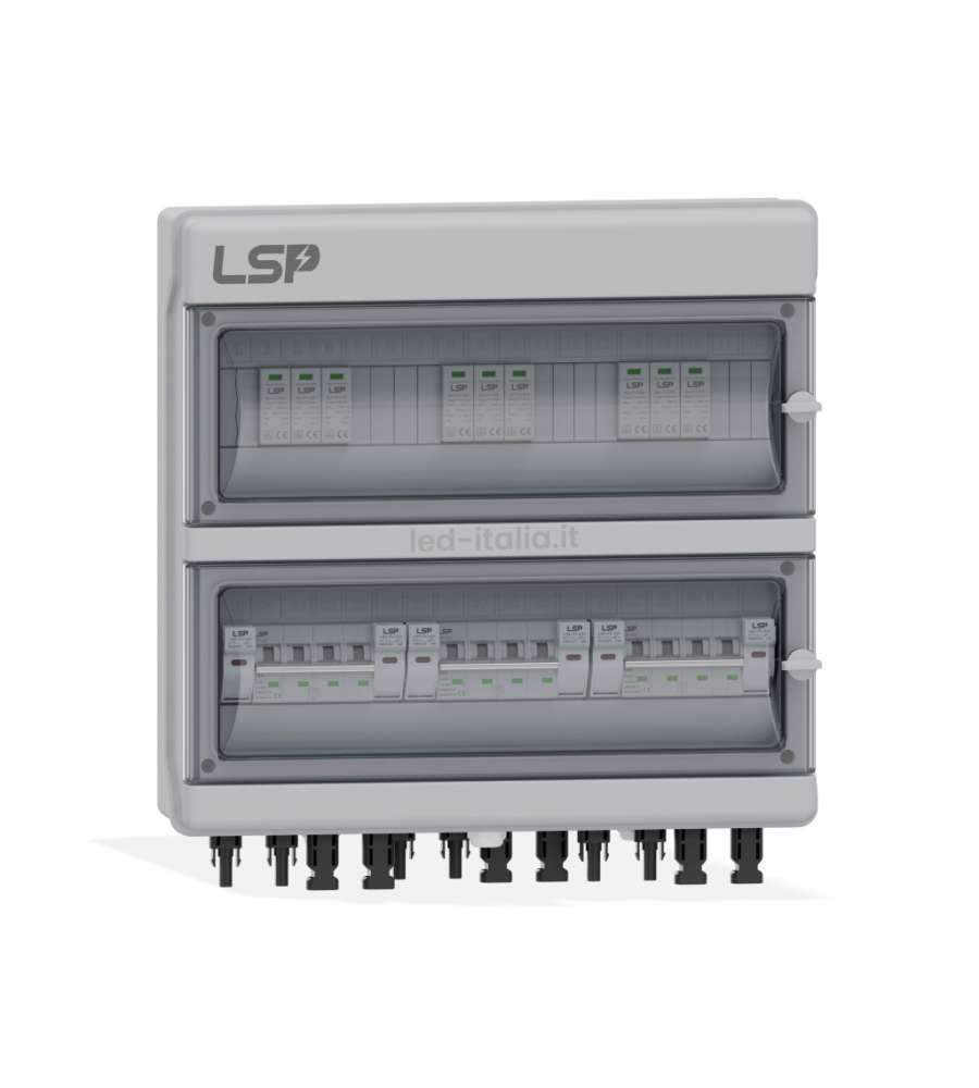 V-TAC Quadro di Campo DC 3 Stringhe 3 MPPT 1000VDC 16A con Centralino IP65 18 Moduli LSP