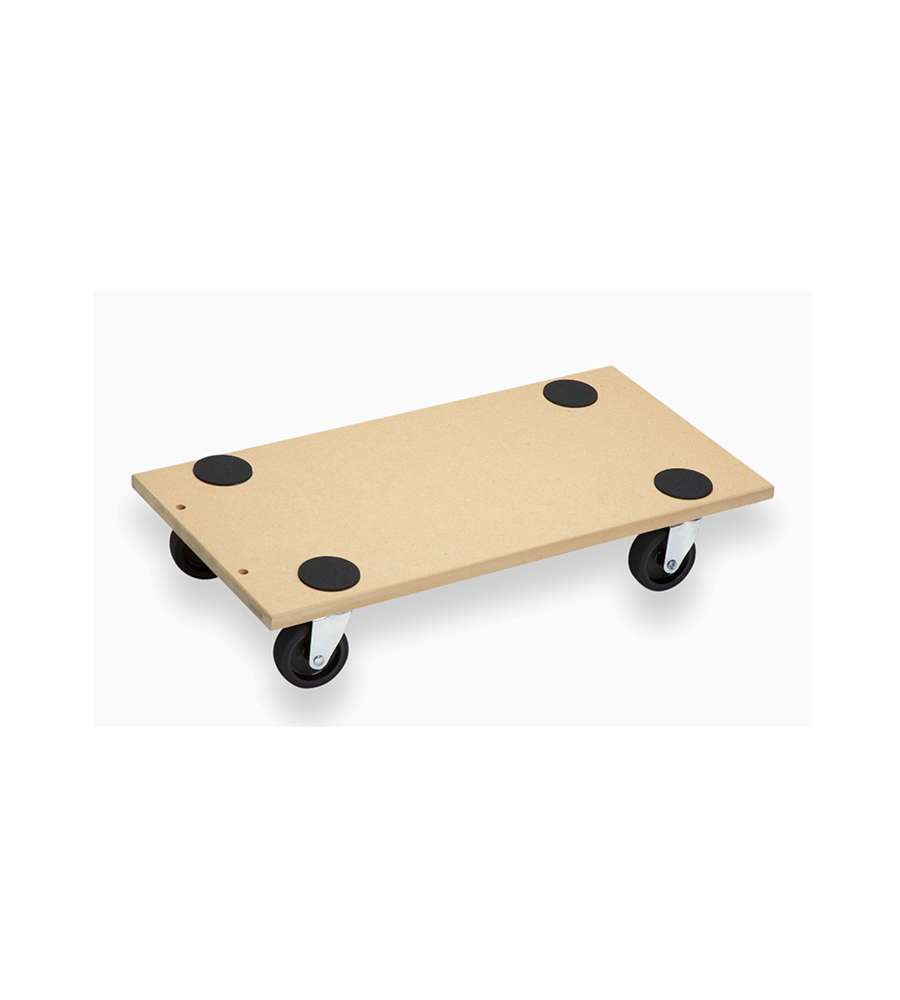 Carrello a pianale in MDF, ruote in poliammide