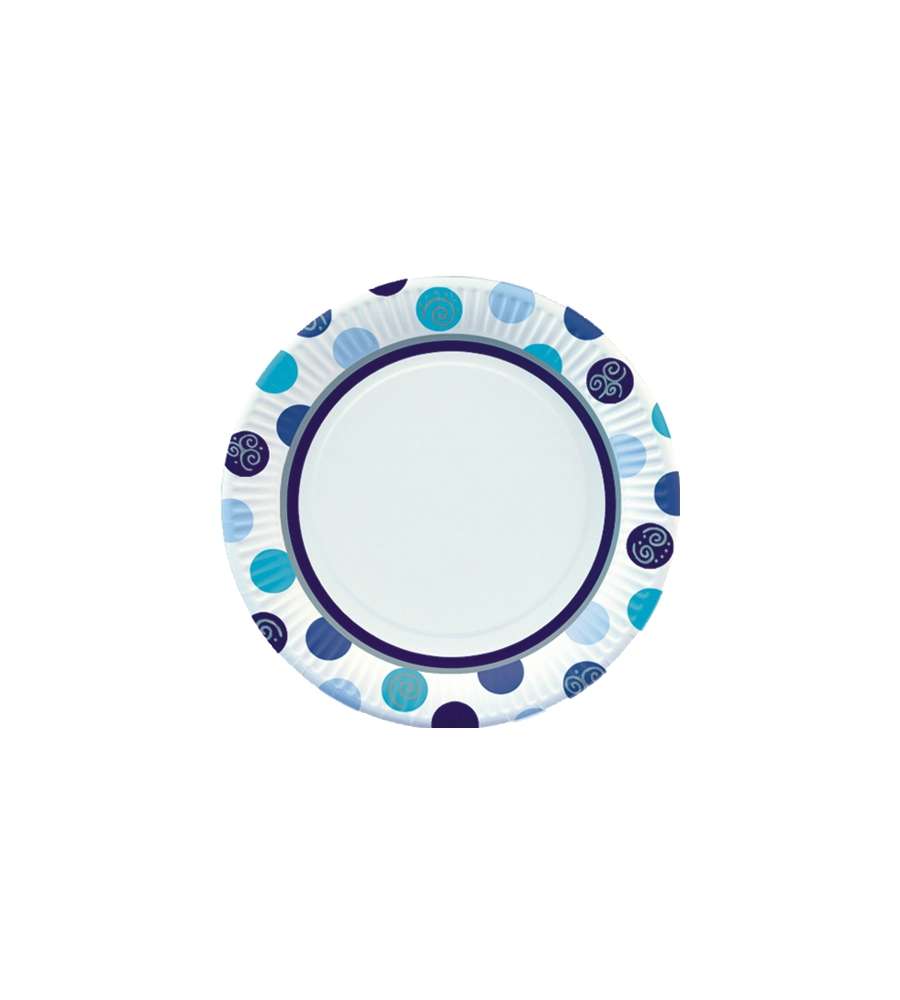 Piatti di carta rotondi  23 cm blu 