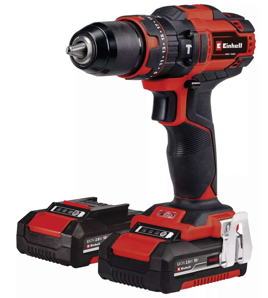 Einhell Trapano Avvitatore a Batteria TE-CD 18/40 Li-i - 650W, 64 Accessori