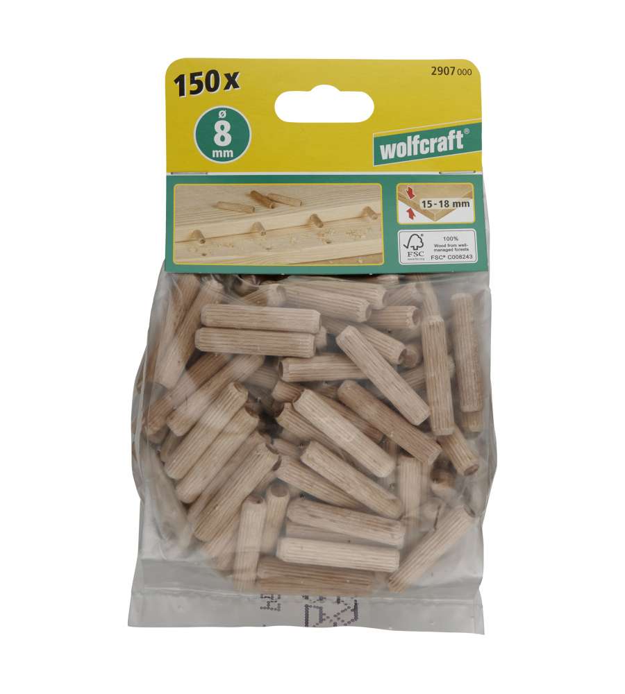 Tasselli In Faggio Rigati - 5x30mm, Confezione Da 300 Pezzi - Qualit&agrave; Austriaca