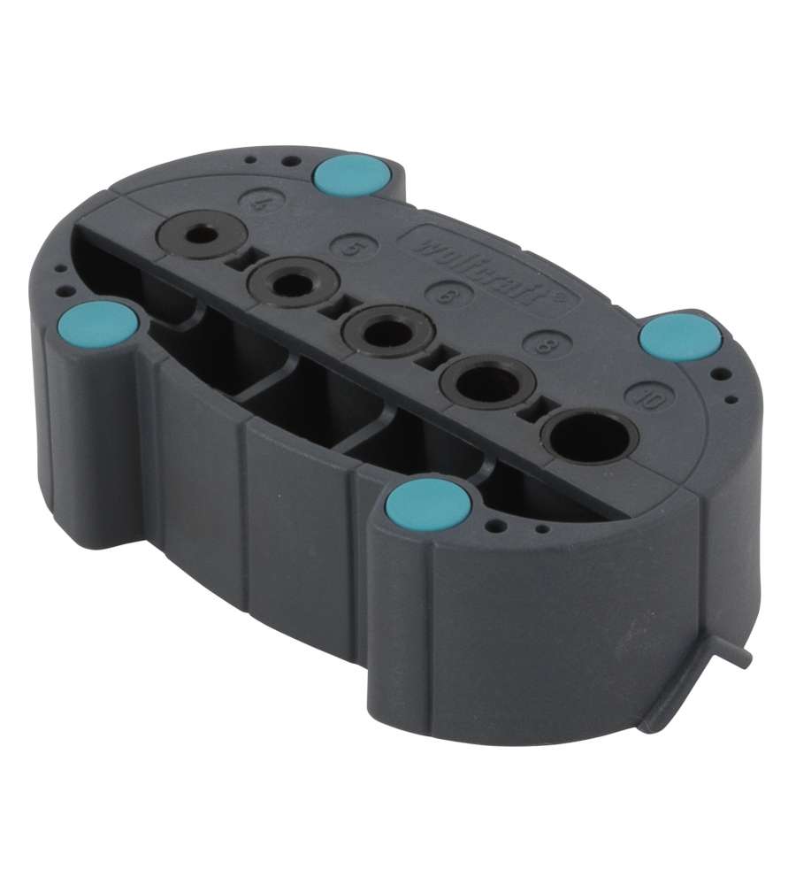 Guida per fori 5-6-8-10 mm.  Base sagomata a 