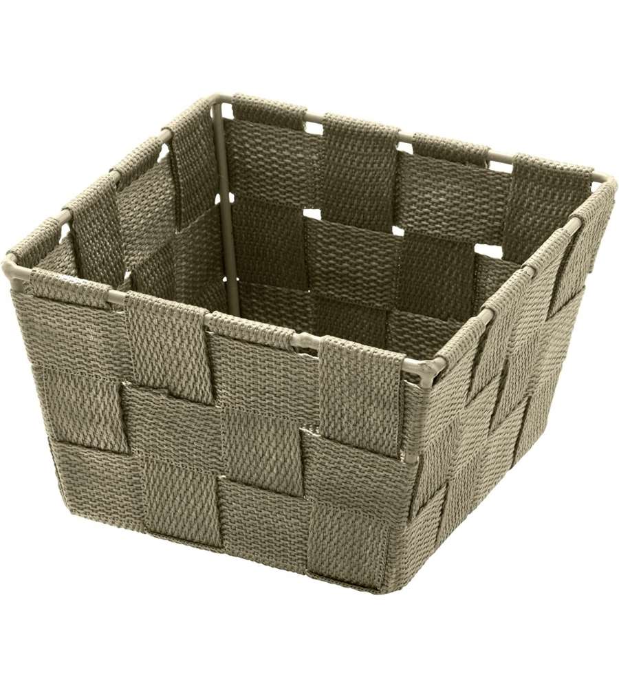 Wenko Cestino Bagno Adria Mini - Bianco Taupe - 14x9x14 cm