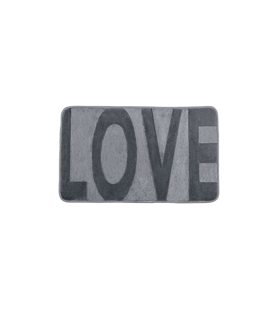 Tappetino da bagno Love in memory foam 50x80 cm Grigio