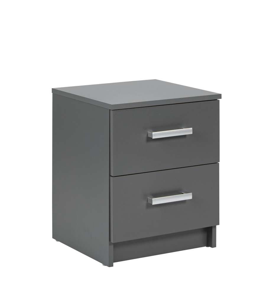 Inter Link Cassettiera Grigia in Laminato con 2 Cassetti - 41,2x40x58 cm