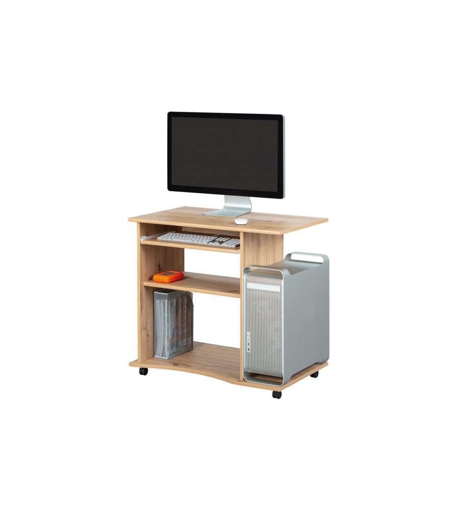 Mini Ufficio Con Ruote Quercia 80X50X75