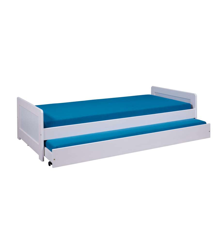 Inter Link Letto Singolo Surf in Pino Massello Bianco - 90x190 cm