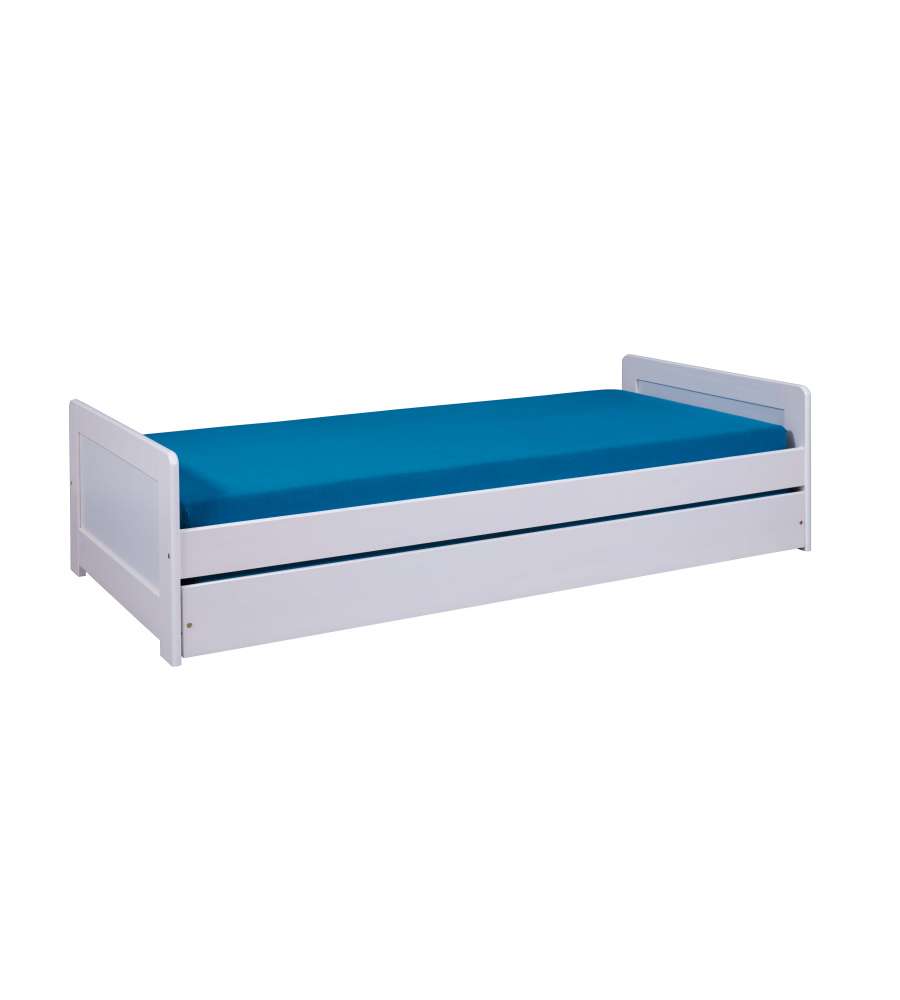 Inter Link Letto Singolo Surf in Pino Massello Bianco - 90x190 cm