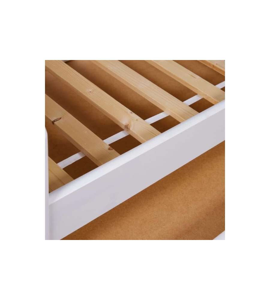 Inter Link Letto Singolo Surf in Pino Massello Bianco - 90x190 cm