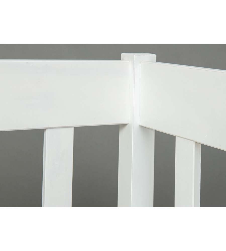 Sintro Divano Letto Singolo 90x200 in Pino Massello Bianco - Rete a Doghe Inclusa