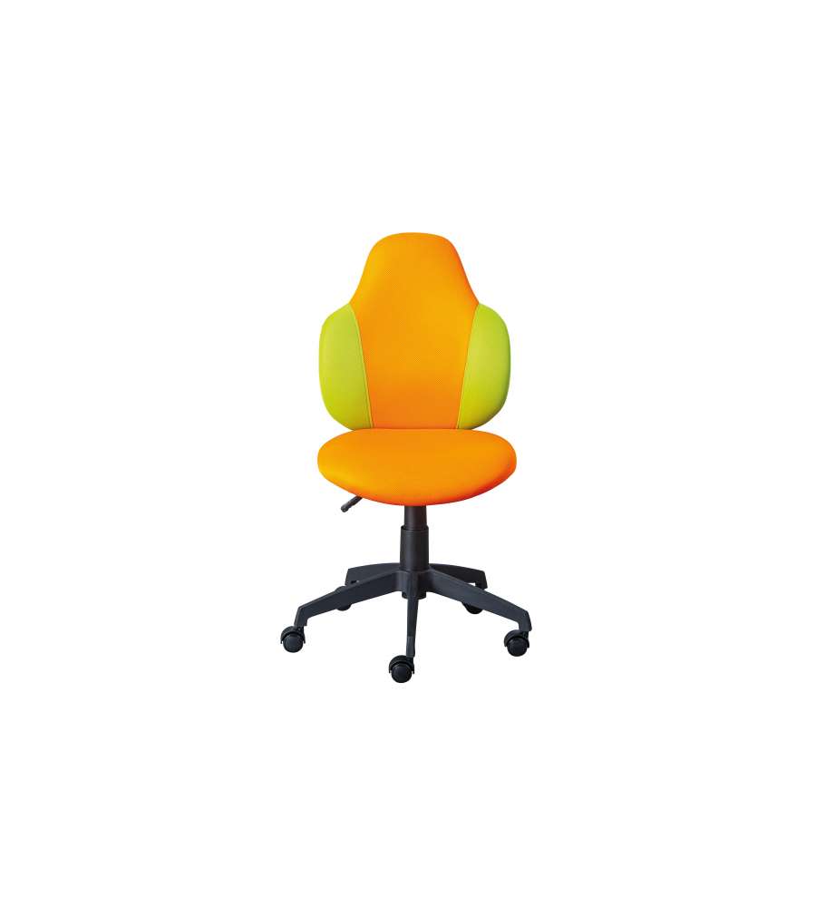 Poltroncina studio morbido PU arancio 58x56x92-102