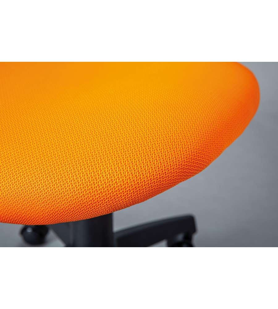 Poltroncina studio morbido PU arancio 58x56x92-102