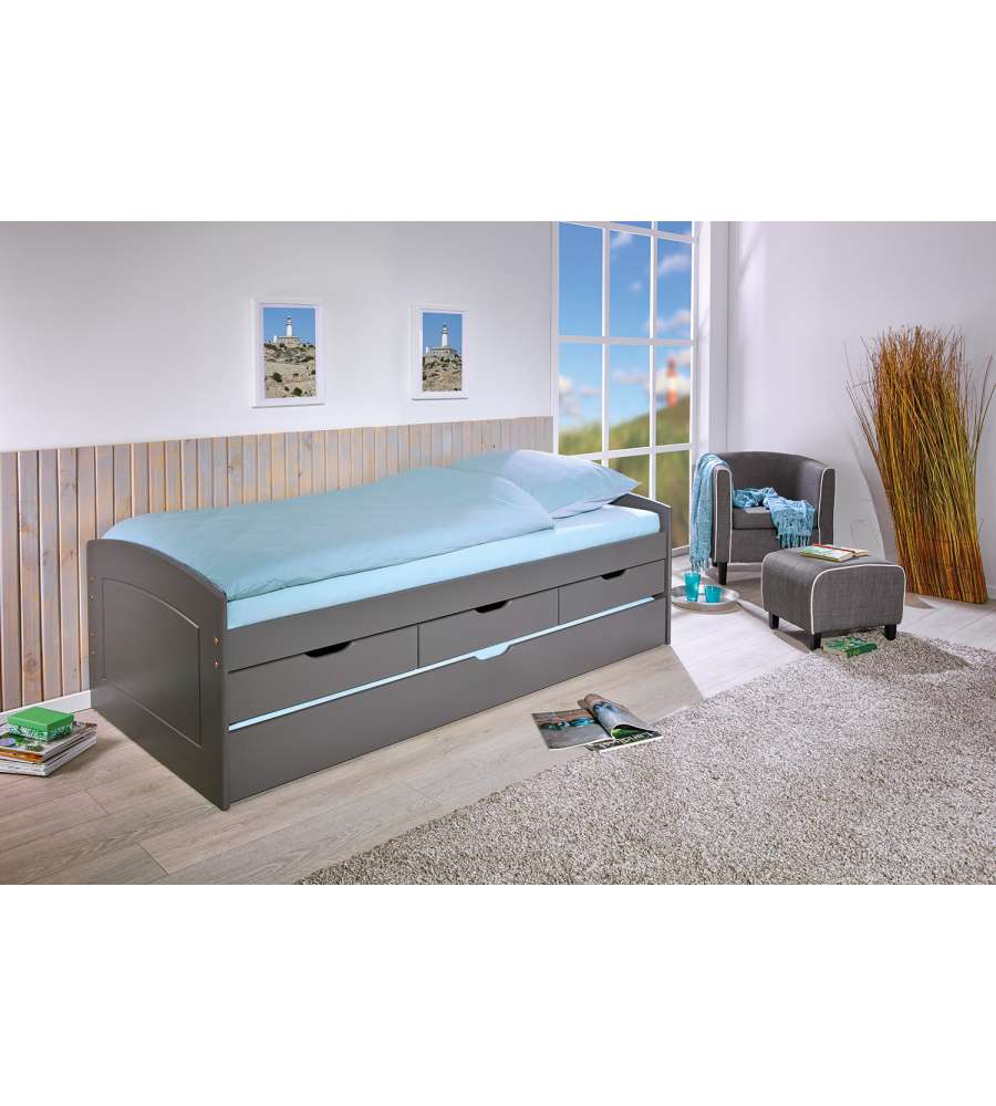 Rieka Doppio letto 90 x 200 Grigio