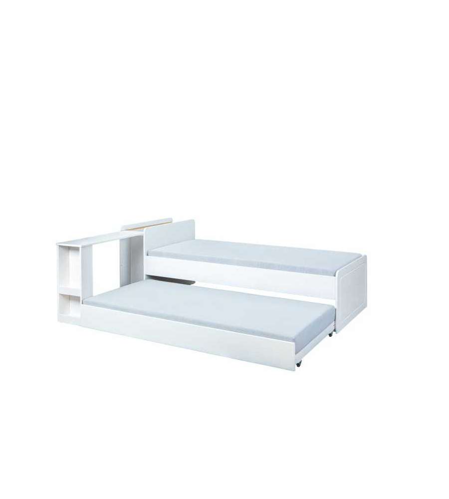 Inter Link Letto Singolo Sleep Well con Letto Estraibile - Pino Bianco 236x95 cm