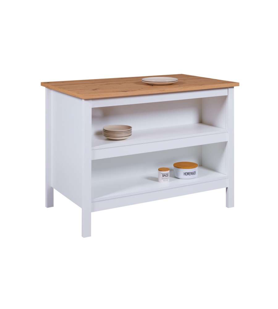 Tavolo Julina 124 x 75 x 91,5 cm Bianco e Quercia
