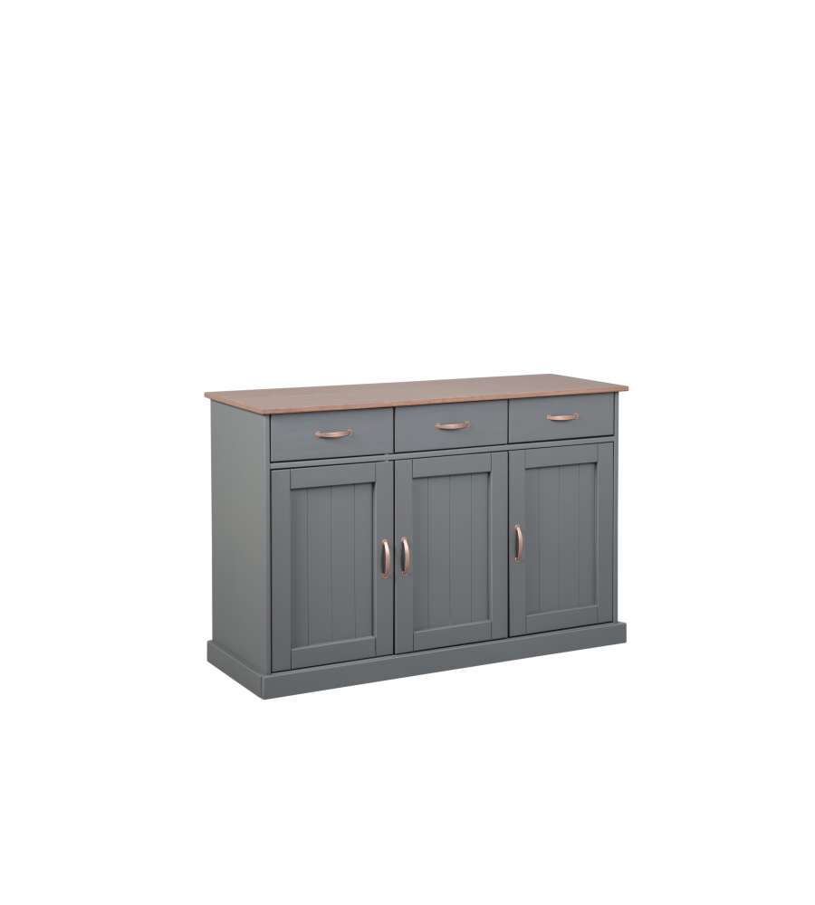 Buffet 3A+3C 131x45x86 pino grigio e marrone