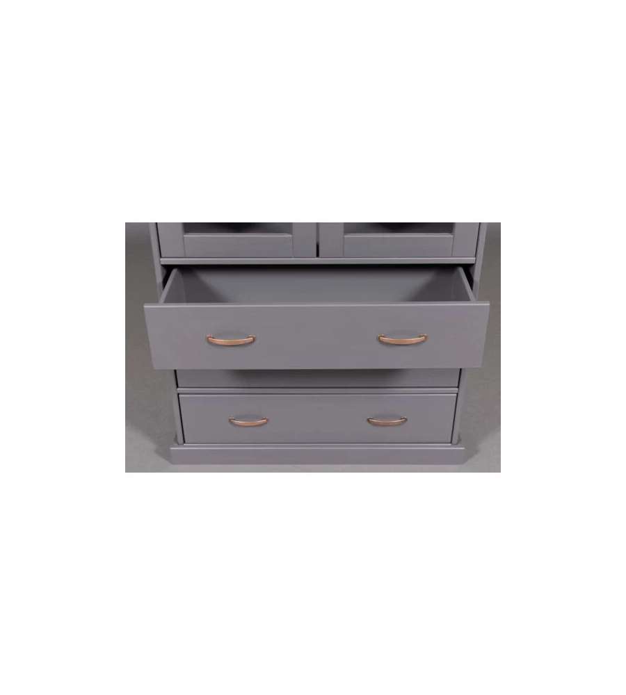 Vetrina Luzerna 10 Grigio Seppia 90 x 38,4 x 190 cm